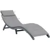 Image de vidaXL Chaise longue avec coussin Gris Bois d'acacia solide