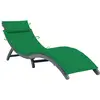 Image de vidaXL Chaise longue avec coussin Gris Bois d'acacia solide