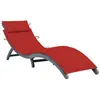 Image de vidaXL Chaise longue avec coussin Gris Bois d'acacia solide