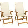 Image de vidaXL Chaises inclinables de jardin lot de 2 et coussins Bois acacia