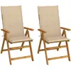 Image de vidaXL Chaises inclinables de jardin lot de 2 et coussins Bois acacia