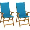 Image de vidaXL Chaises inclinables de jardin lot de 2 et coussins Bois acacia