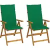 Image de vidaXL Chaises inclinables de jardin lot de 2 et coussins Bois acacia
