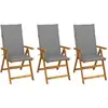 Image de vidaXL Chaises pliables de jardin lot de 3 avec coussins Bois d'acacia