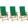 Image de vidaXL Chaises pliables de jardin lot de 3 avec coussins Bois d'acacia