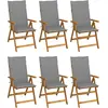 Image de vidaXL Chaises pliables de jardin lot de 6 avec coussins Bois d'acacia