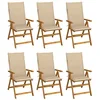 Image de vidaXL Lot de 6 Chaises Pliables de Jardin avec Coussins, Sièges de Terrasse, Chaises de Salle à Manger, Meubles de Patio Extérieur, Bois d'Acacia