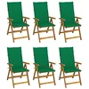 Image de vidaXL Lot de 6 Chaises Pliables de Jardin avec Coussins, Sièges de Terrasse, Chaises de Salle à Manger, Meubles de Patio Extérieur, Bois d'Acacia