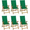 Image de vidaXL Chaises pliables de jardin lot de 6 avec coussins Bois d'acacia