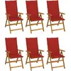 Image de vidaXL Chaises pliables de jardin lot de 6 avec coussins Bois d'acacia