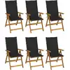 Image de vidaXL Chaises pliables de jardin lot de 6 avec coussins Bois d'acacia