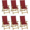 Image de vidaXL Chaises pliables de jardin lot de 6 avec coussins Bois d'acacia