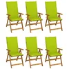 Image de vidaXL Lot de 6 Chaises Pliables de Jardin avec Coussins, Sièges de Terrasse, Chaises de Salle à Manger, Meubles de Patio Extérieur, Bois d'Acacia