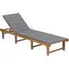Image de vidaXL Chaise longue pliable avec coussin Bois d'acacia solide