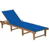Image de vidaXL Chaise longue pliable avec coussin Bois d'acacia solide