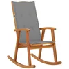 Image de vidaXL Chaise à Bascule avec Coussins Chaise à Bascule de Jardin Fauteuil de Patio Fauteuil à Bascule de Terrasse Extérieur Bois d'Acacia Massif