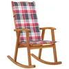 Image de vidaXL Chaise à Bascule avec Coussins Fauteuil à Bascule de Jardin Chaise à Bascule de Terrasse Fauteuil de Patio Extérieur Bois d'Acacia Massif