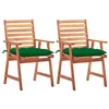 Image de vidaXL Chaises à Manger d'extérieur Lot de 2 et Coussins Acacia Massif