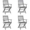 Image de vidaXL Chaises pliables d'extérieur lot de 4 et coussins Bois d'acacia