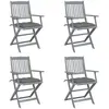 Image de vidaXL Chaises pliables d'extérieur lot de 4 et coussins Bois d'acacia