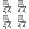 Image de vidaXL Chaises pliables d'extérieur lot de 4 et coussins Bois d'acacia