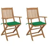 Image de Chaises pliables de jardin lot de 2 avec coussins Bois d acacia