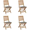 Image de vidaXL Chaises pliables de jardin lot de 4 avec coussins Bois d'acacia
