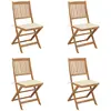 Image de vidaXL Chaises pliables de jardin lot de 4 avec coussins Bois d'acacia
