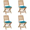 Image de vidaXL Chaises pliables de jardin lot de 4 avec coussins Bois d'acacia