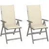 Image de vidaXL Chaises inclinables de jardin lot de 2 et coussins Bois acacia
