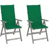 Image de vidaXL Chaises inclinables de jardin lot de 2 et coussins Bois acacia
