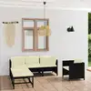 Image de vidaXL Salon de jardin 6 pcs avec coussins Résine tressée Noir