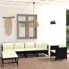 Image de vidaXL Salon de jardin 7 pcs avec coussins Résine tressée Noir