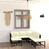 Image de vidaXL Salon de jardin 7 pcs avec coussins Résine tressée Noir