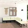 Image de vidaXL Salon de jardin 8 pcs avec coussins Résine tressée Noir