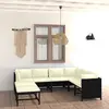 Image de vidaXL Salon de jardin 8 pcs avec coussins Résine tressée Noir