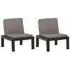 Image de vidaXL 2X Chaises de Salon de Jardin avec Coussins Chaises de Patio Sièges de Terrasse Chaises d'Extérieur Sièges d'Extérieur Plastique Gris
