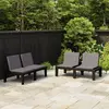 Image de vidaXL Bancs de salon de jardin avec coussins lot de 2 Plastique Gris