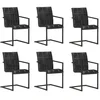 Image de vidaXL Lot de 6 Chaises à Manger, Sièges à Dîner, Chaises de Repas, Meubles de Salle de Séjour Cuisine Maison Intérieur, Gris Foncé Similicuir
