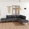 Image de vidaXL Salon de jardin 6 pcs avec coussins Résine tressée Gris
