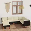 Image de vidaXL Salon de jardin 8 pcs avec coussins Résine tressée Noir