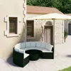 Image de vidaXL Salon de jardin 7 pcs avec coussins Résine tressée Noir