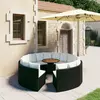 Image de vidaXL Salon de jardin 9 pcs avec coussins Résine tressée Noir