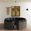 Image de vidaXL Salon de jardin 8 pcs avec coussins Résine tressée Gris