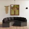 Image de vidaXL Salon de jardin 4 pcs avec coussins Résine tressée Gris