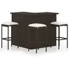 Image de vidaXL Ensemble de bar de jardin 4 pcs coussins Résine tressée Marron