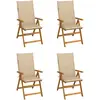 Image de vidaXL Chaises inclinables de jardin lot de 4 et coussins Bois acacia