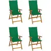 Image de vidaXL Chaises inclinables de jardin lot de 4 et coussins Bois acacia