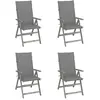 Image de vidaXL Chaises inclinables de jardin lot de 4 et coussins Bois acacia