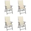 Image de vidaXL Chaises inclinables de jardin lot de 4 et coussins Bois acacia